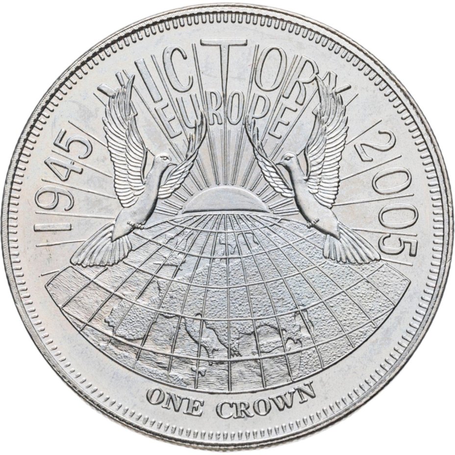 Острова Святой Елены, Вознесения и Тристан-да-Куньи. 1 крона (crown) 2005 остров Гоф 60 лет окончания войны в Европе