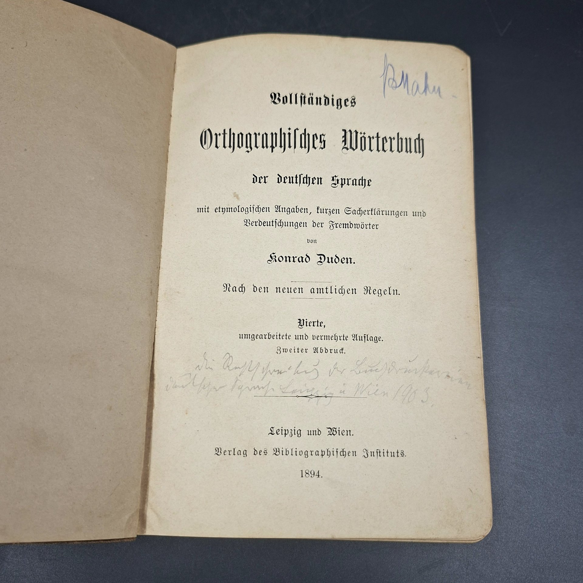 Книга "Vollständiges orthographisches wörterbuch" ("Полный орфографический словарь")