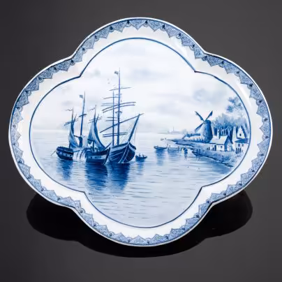 Блюдо декоративное с речным пейзажем, Villeroy & Boch