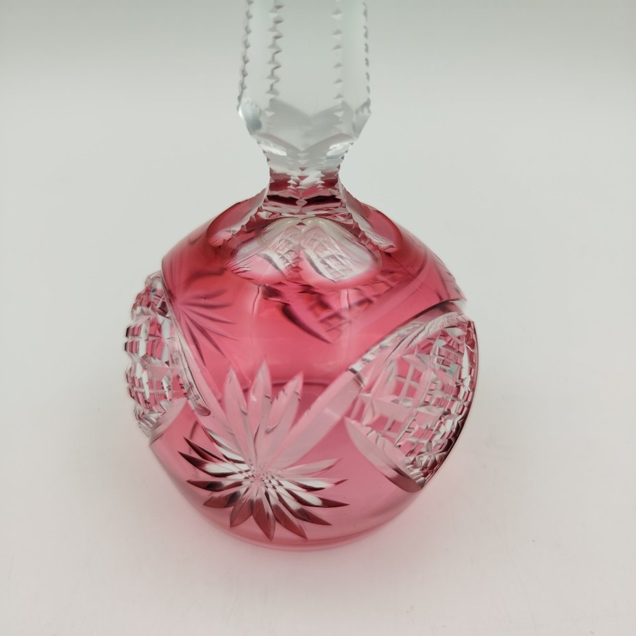 Бокал малинового оттенка, хрусталь, цветной хрусталь, алмазная грань, Германия, 1960-1990 гг.