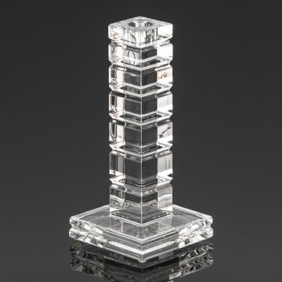 Подсвечник "Adiante" в кубическом стиле, дизайнер Jean Sala, хрусталь, Saint Louis, Франция, 1980-2000 гг.