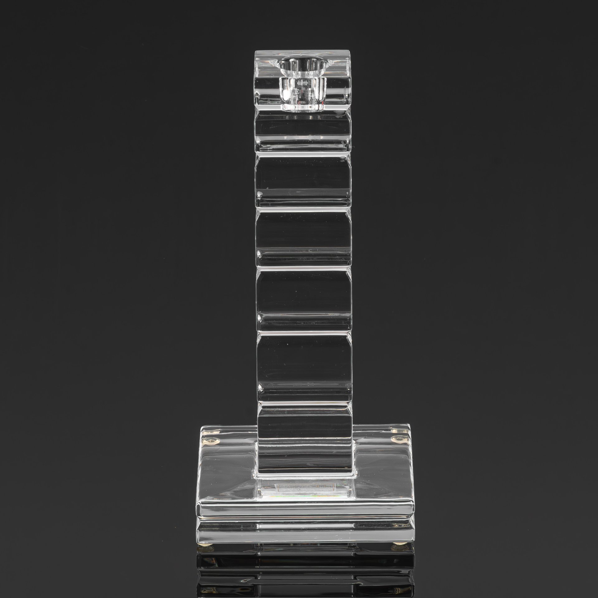 Подсвечник "Adiante" в кубическом стиле, дизайнер Jean Sala, хрусталь, Saint Louis, Франция, 1980-2000 гг.