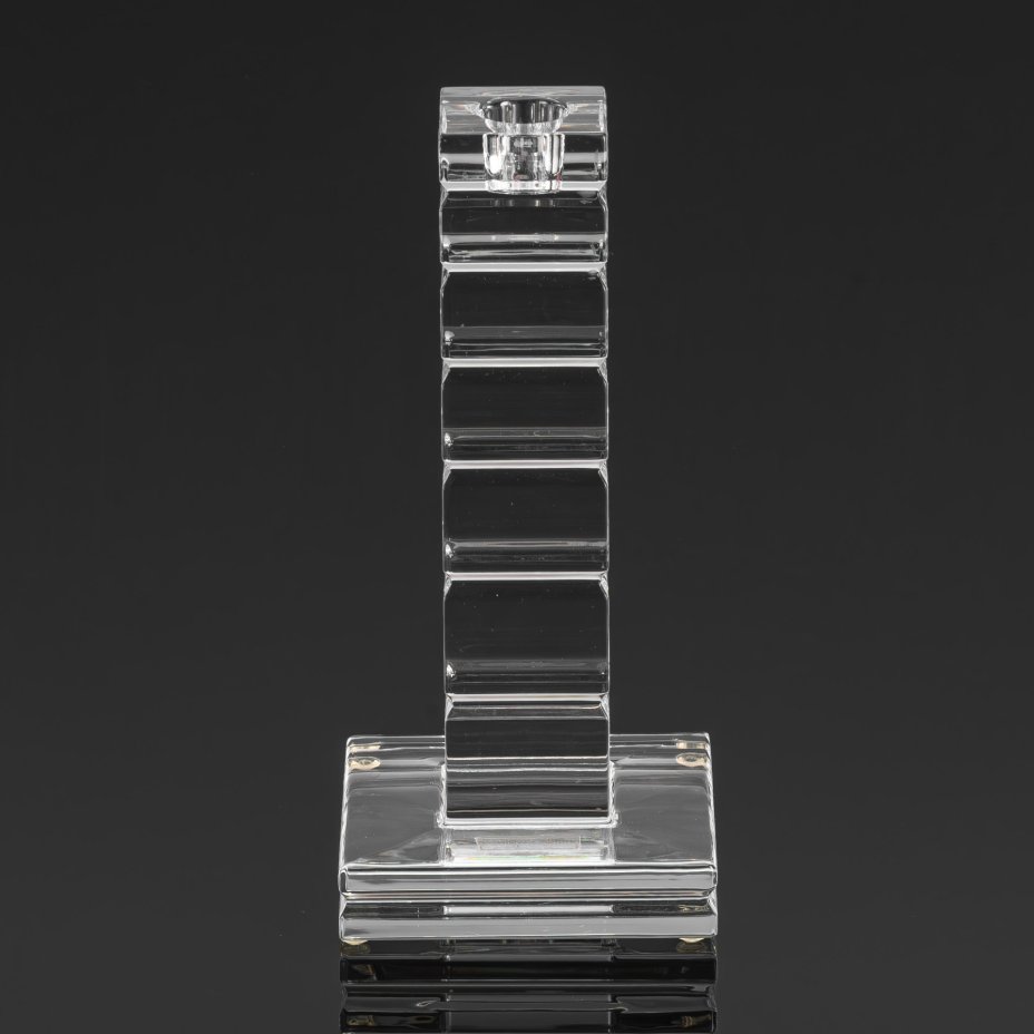 Подсвечник "Adiante" в кубическом стиле, дизайнер Jean Sala, хрусталь, Saint Louis, Франция, 1980-2000 гг.