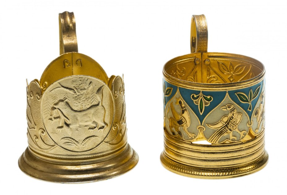 Набор из 2-х подстаканников, алюминий, эмаль, СССР, 1960-1990 гг.