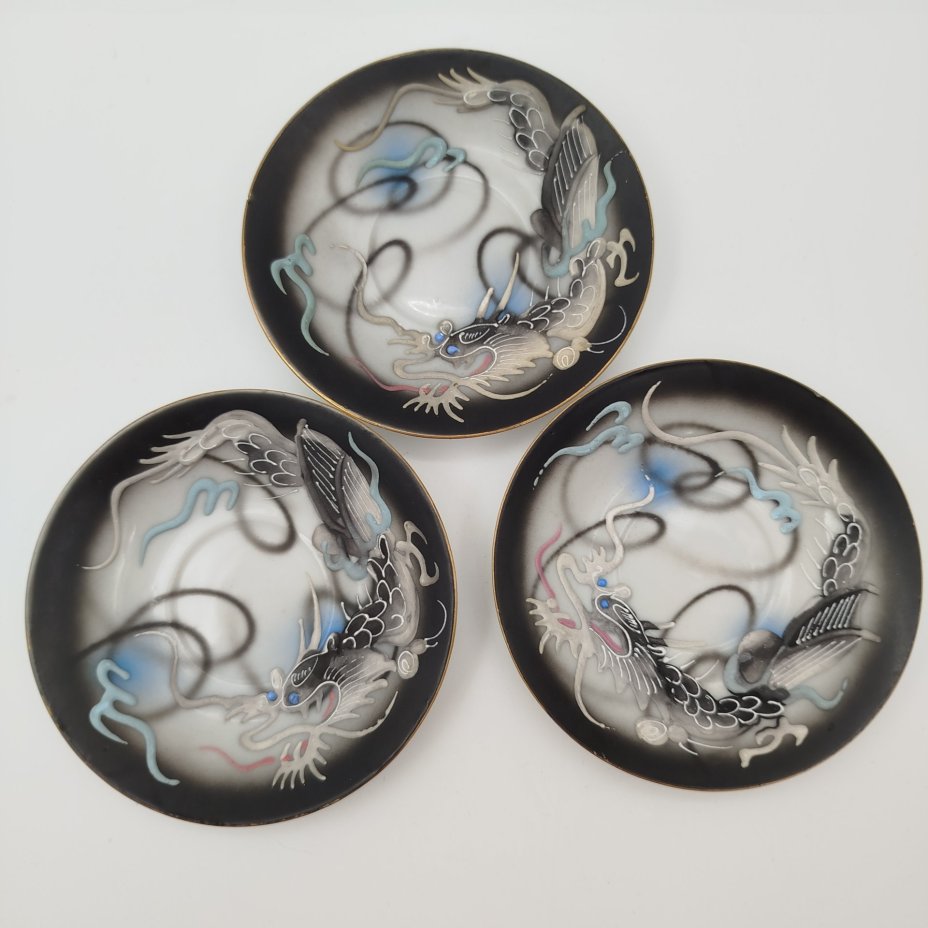 Набор из 3-х кофейных пар "Дракон", Lux Porcelain FAHD M.K.