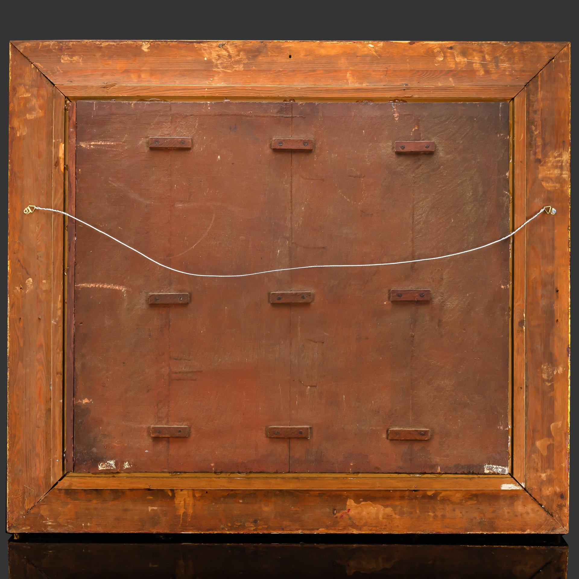 Картина "Возвращение блудного сына", выполненная в стилистике фламандской школы, подпись автора H. Jacobus, дерево, масло, Европа, 1890-1900 гг.