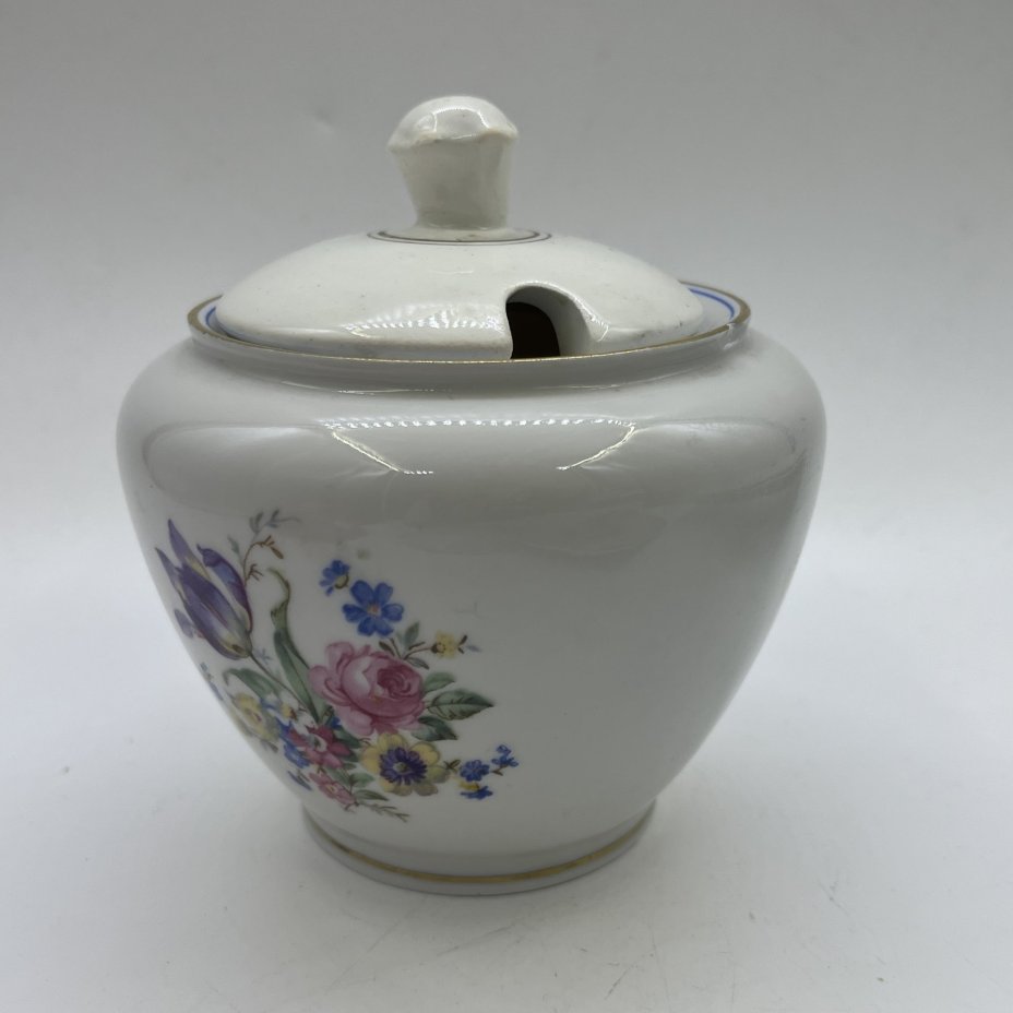 Сахарница с цветочным декором (крышка в подборе)