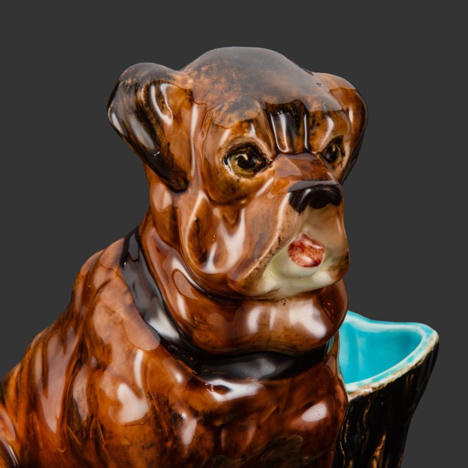 Статуэтка (карандашница/вазочка) "Бульдог" (по модели фабрики Кузнецова), Конаковский фаянсовый завод