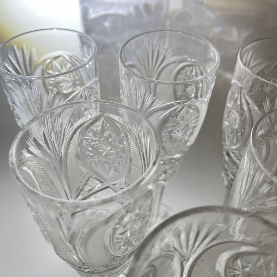 Набор из 6 бокалов для шампанского с геометрическим декором