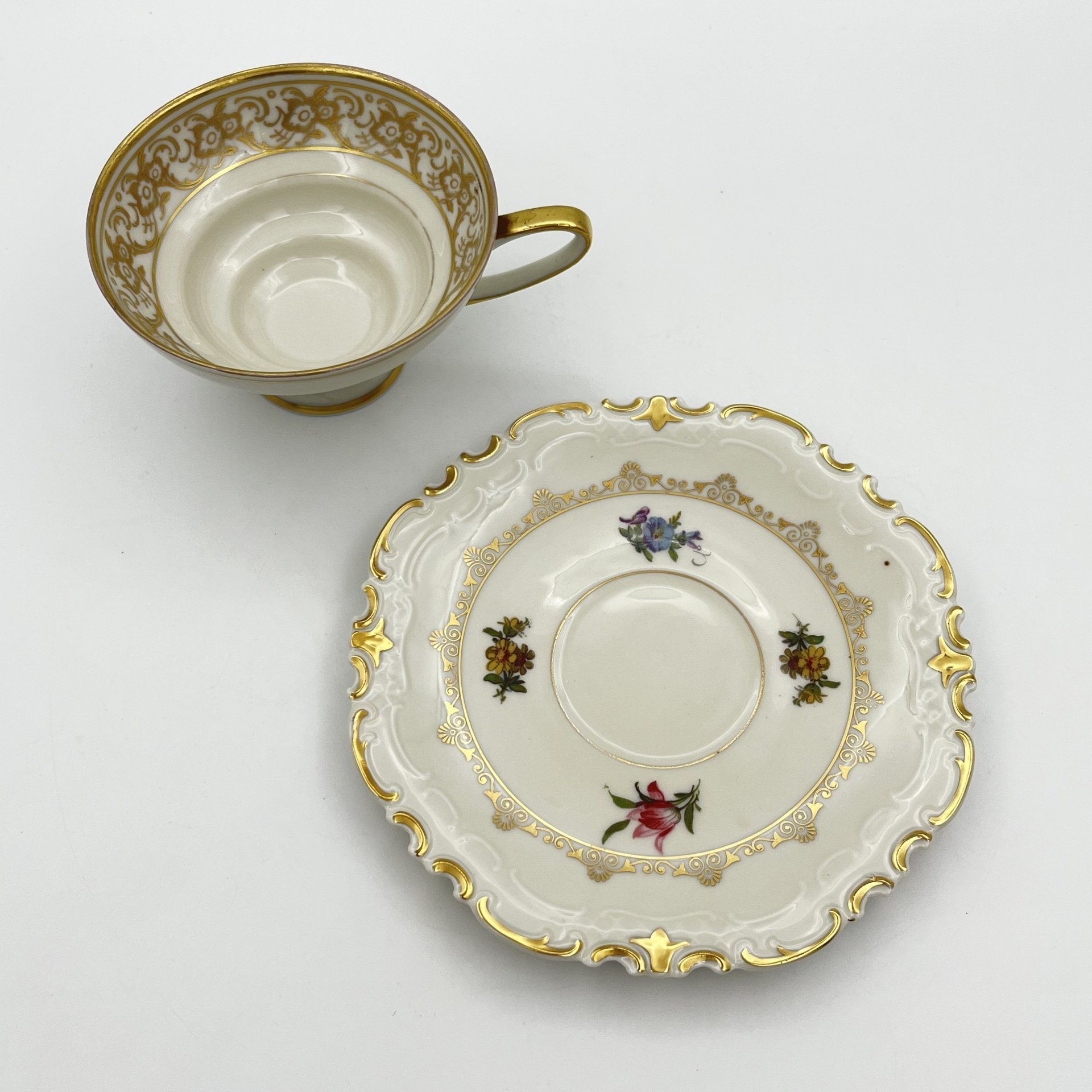 Чайная пара с изящным ажурным декором (в подборе), Reichenbach (Райхенбах)