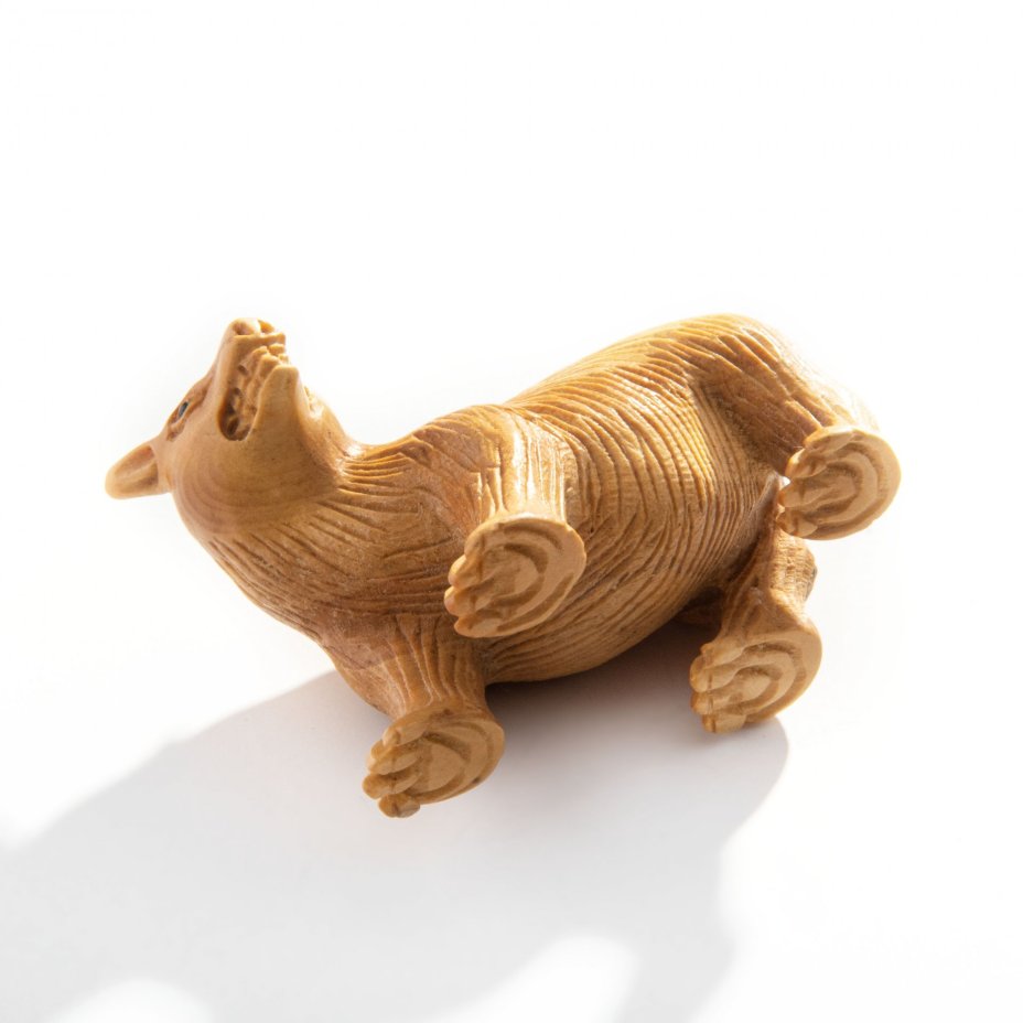 Окимоно (статуэтка) "Росомаха", самшит, стекло, резьба, Япония, 1960-1970 гг.