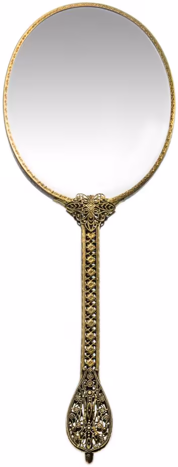 Зеркало будуарное в ювелирной технике скань, латунь, Западная Европа, 1930-1950 гг.
