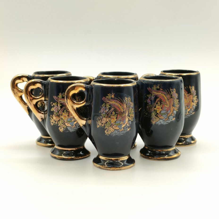 Набор для напитков "Райские птички", состоящий из кувшина и 6-ти чашечек, мануфактура "Anadolu Seramik"