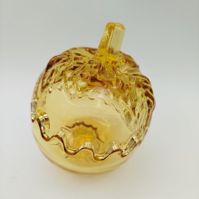 Лимонница в форме яблока, цветное стекло, пресс, Гусевской хрустальный завод (Гусь-Хрустальный), СССР, 1970-1990 гг.