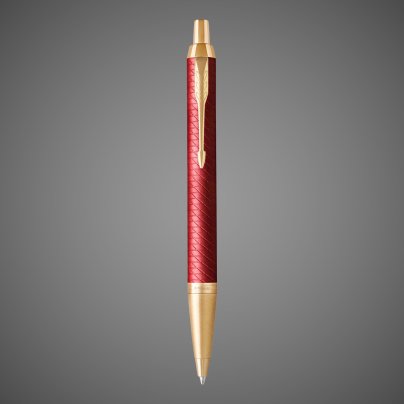 Шариковая ручка Parker IM Premium K318 Red GT, стержень: M, цвет чернил: blue, в подарочной упаковке., Лаки и смолы: лак, латунь, нержавеющая сталь, позолота