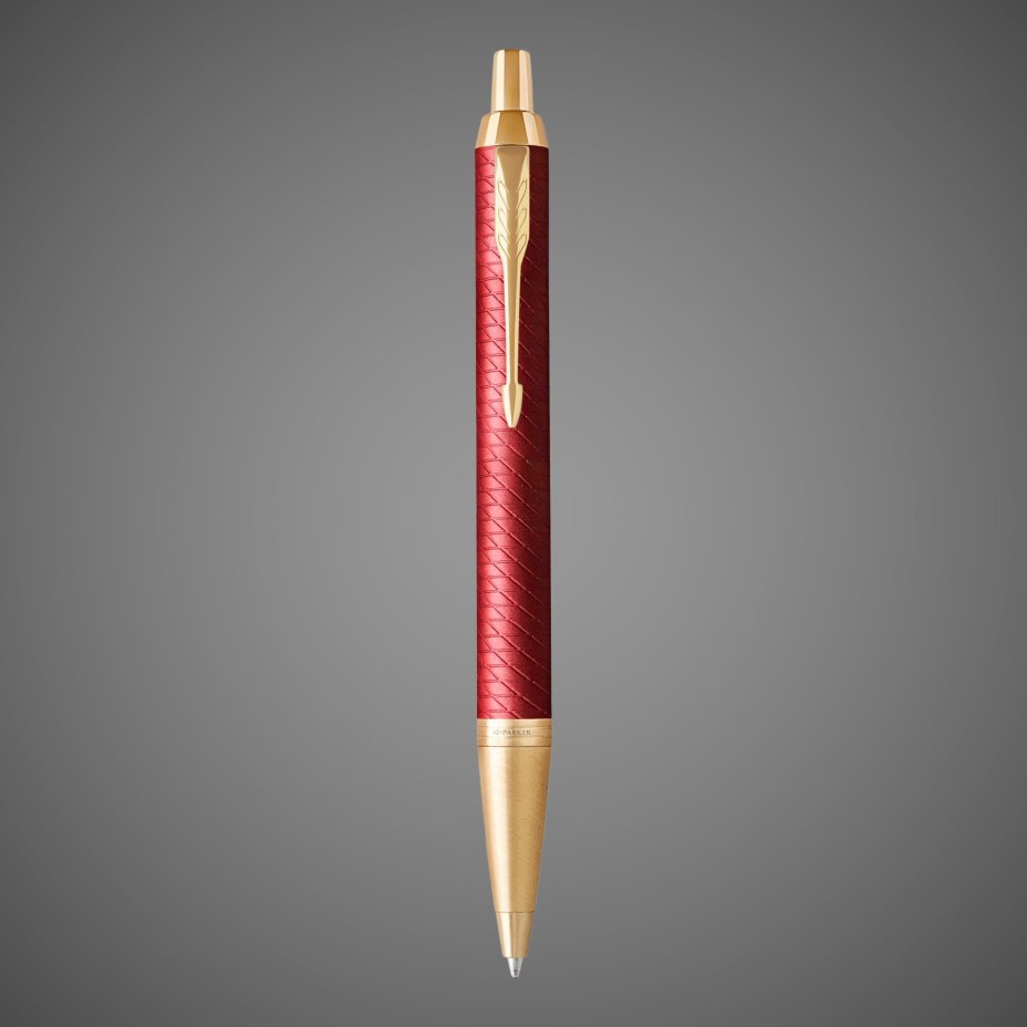 Шариковая ручка Parker IM Premium K318 Red GT, стержень: M, цвет чернил: blue, в подарочной упаковке., Лаки и смолы: лак, латунь, нержавеющая сталь, позолота