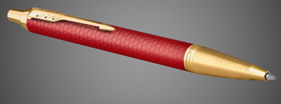 Шариковая ручка Parker IM Premium K318 Red GT, стержень: M, цвет чернил: blue, в подарочной упаковке., Лаки и смолы: лак, латунь, нержавеющая сталь, позолота