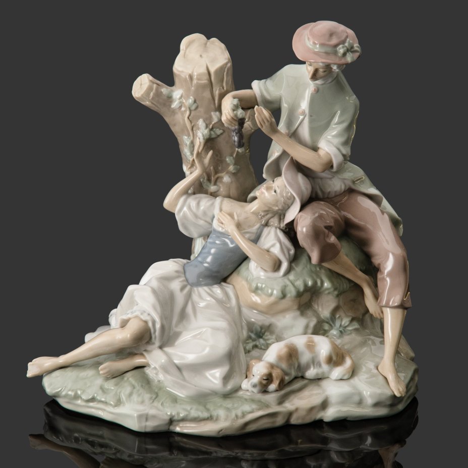 Статуэтка "Grupo Pastoral" ("Пасторальная группа"), скульптор Salvador Furio, фарфор, роспись, Lladro, Испания, 1960-1970 гг.