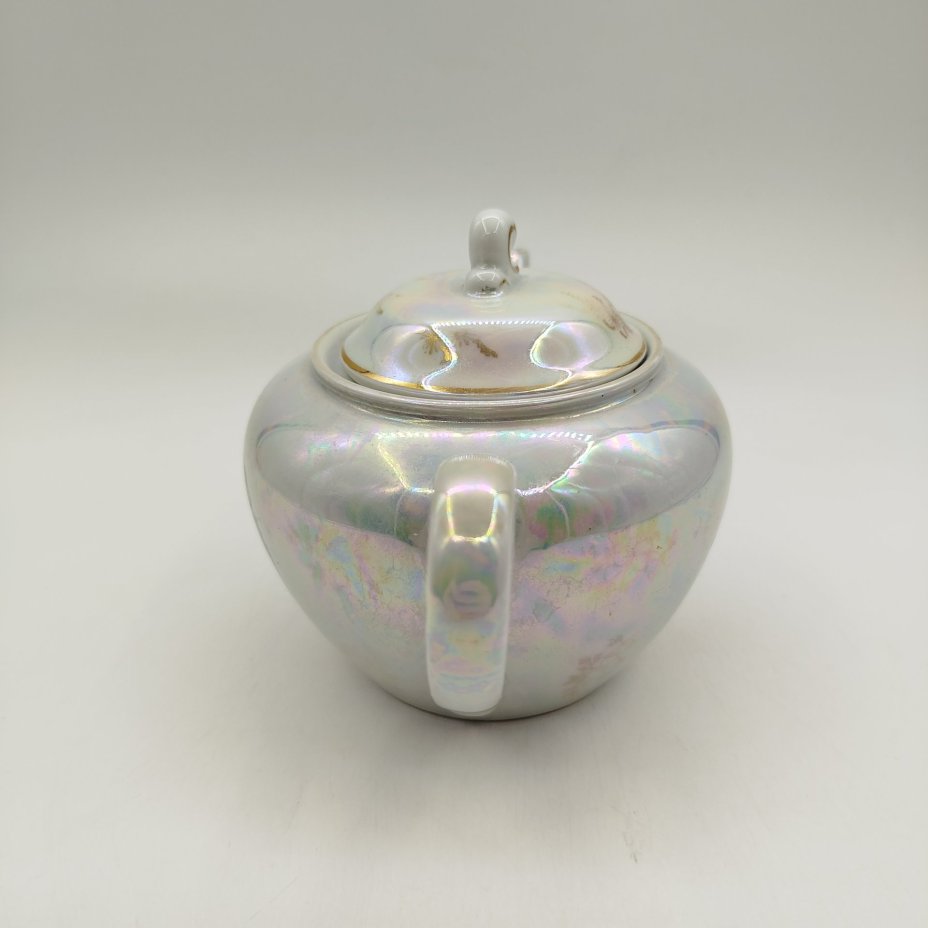 Чайник заварочный из сервиза "Мадонна", фарфор, люстр, золочение, Fortuna Eisenberg, ГДР, 1960-1973 гг.