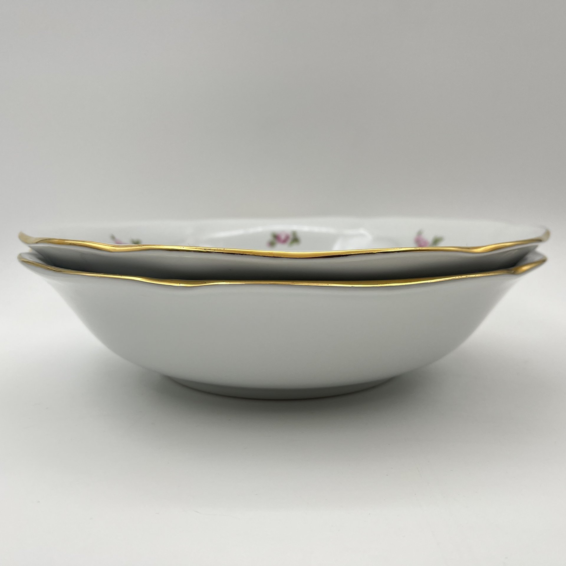 Набор из 2-х салатников "Мейсенский букет", фарфор, деколь, золочение, Bohemia (Neurohlau), Чехословакия, 1970-1990 гг.