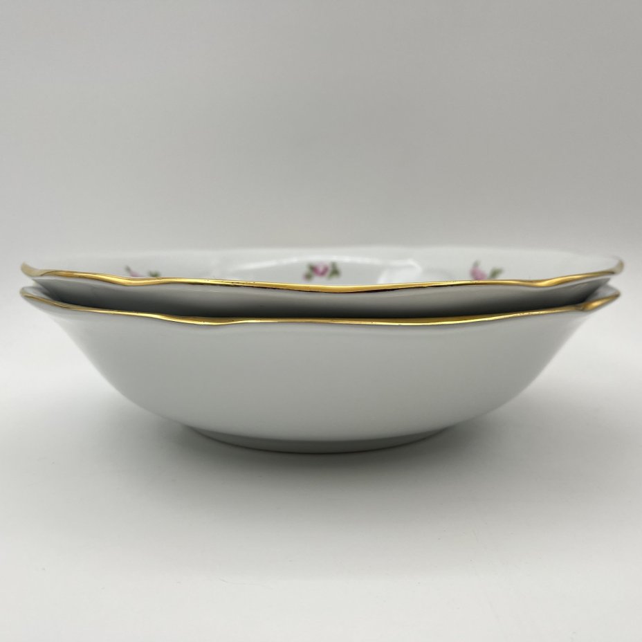 Набор из 2-х салатников "Мейсенский букет", фарфор, деколь, золочение, Bohemia (Neurohlau), Чехословакия, 1970-1990 гг.