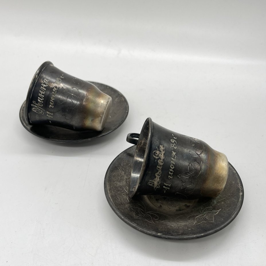 Набор из 2  кофейных пар с дарственной надписью