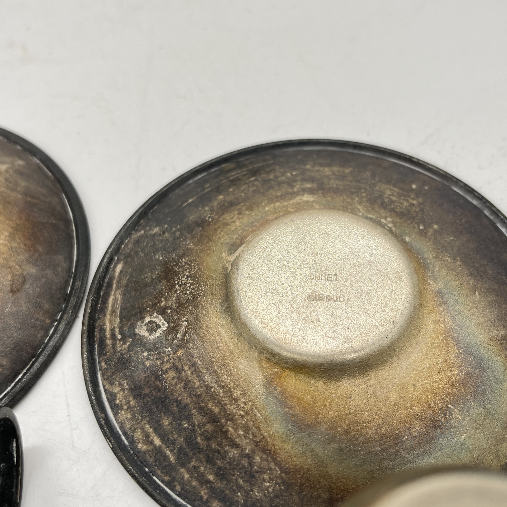 Набор из 2  кофейных пар с дарственной надписью, металл, гравировка, СССР, 1980 г.