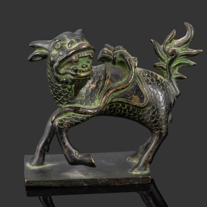 Статуэтка "Собака Фу" (Небесный лев Будды), металл, Китай, 1980-2000 гг., Китай
