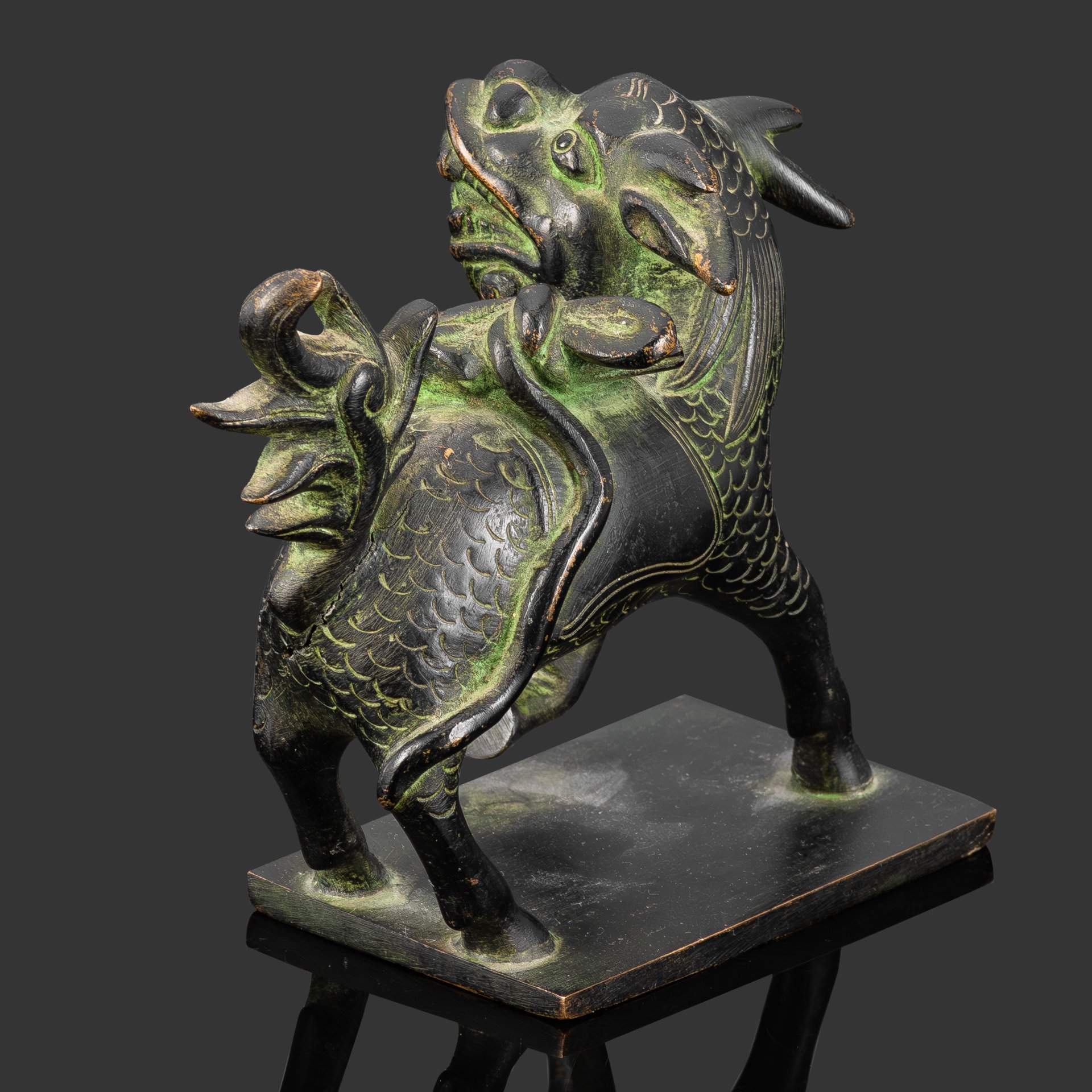 Статуэтка "Собака Фу" (Небесный лев Будды), металл, Китай, 1980-2000 гг., Китай