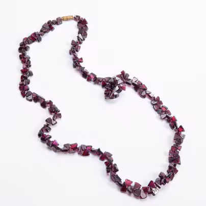 Бусы винтажные из граната, камень, леска, латунь, СССР, 1960-1980 гг.