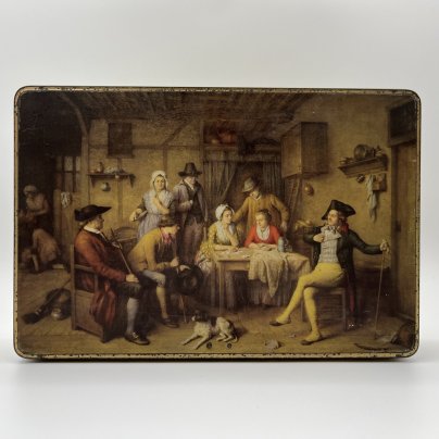 Коробка подарочная (с ключом) Jacoues SuperChocolat, украшенная хромолитографией картины Жана-Батиста  Маду "Вопрос судьбы"