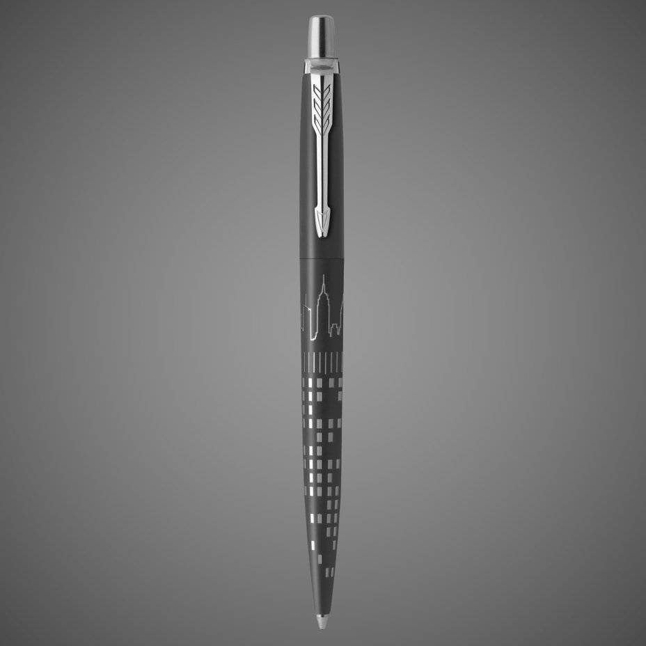 Шариковая ручка Jotter New York Black CT, стержень: M, цвет чернил: blue, в подарочной упаковке, Металлы: нержавеющая сталь