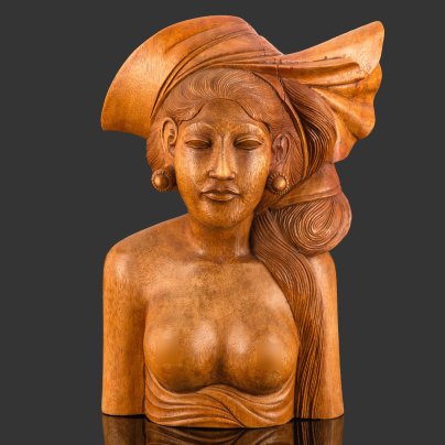 Бюст "Восточная красавица", дерево, (палисандр), резьба, Азия, 1970-2000 гг.