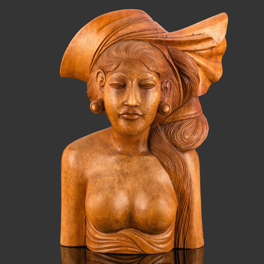 Бюст "Восточная красавица", дерево, (палисандр), резьба, Азия, 1970-2000 гг.