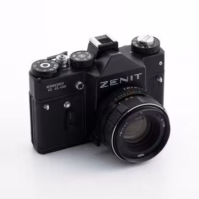 Фотоаппарат "Zenit-TTL" с объективом "Гелиос-44м-4", в родном кофре, Красногорский механический завод (КМЗ)