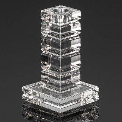 Подсвечник "Adiante" в кубическом стиле, дизайнер Jean Sala, хрусталь, Saint Louis, Франция, 1980-2000 гг.
