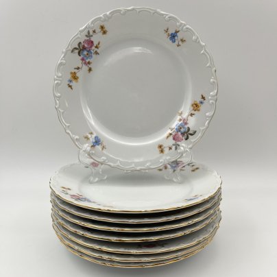 Набор пирожковых (закусочных) тарелок с цветочным и рельефным декором на 8 персон