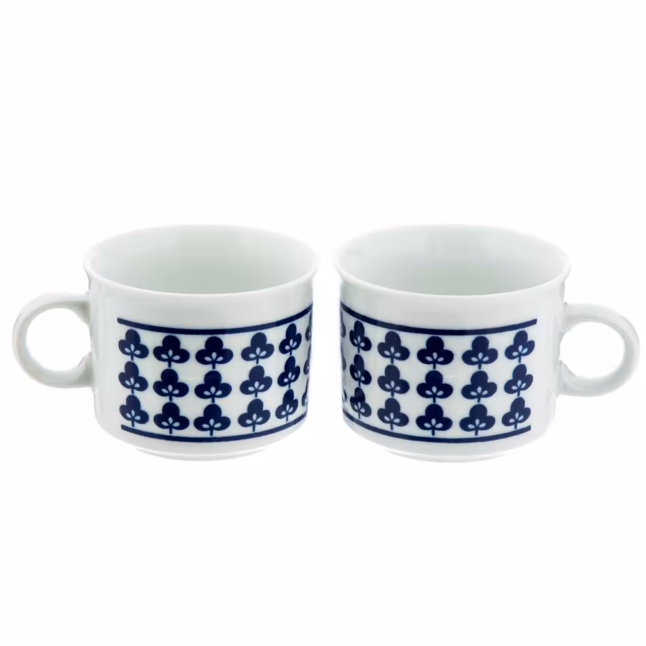Набор из 2 чайных чашек "Клевер", фарфор, деколь, фабрика "Colditz Porcelain Factory", ГДР, 1960-1990 гг., Colditz (Кольдиц)