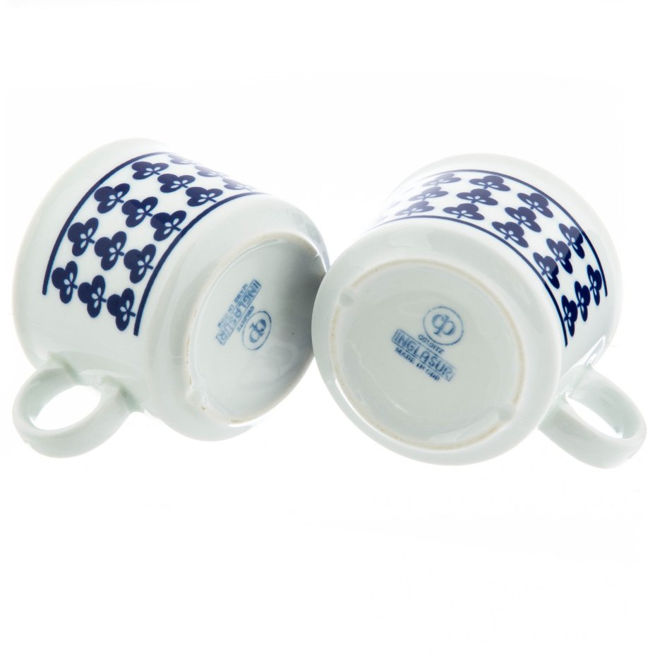 Набор из 2 чайных чашек "Клевер", фарфор, деколь, фабрика "Colditz Porcelain Factory", ГДР, 1960-1990 гг., Colditz (Кольдиц)
