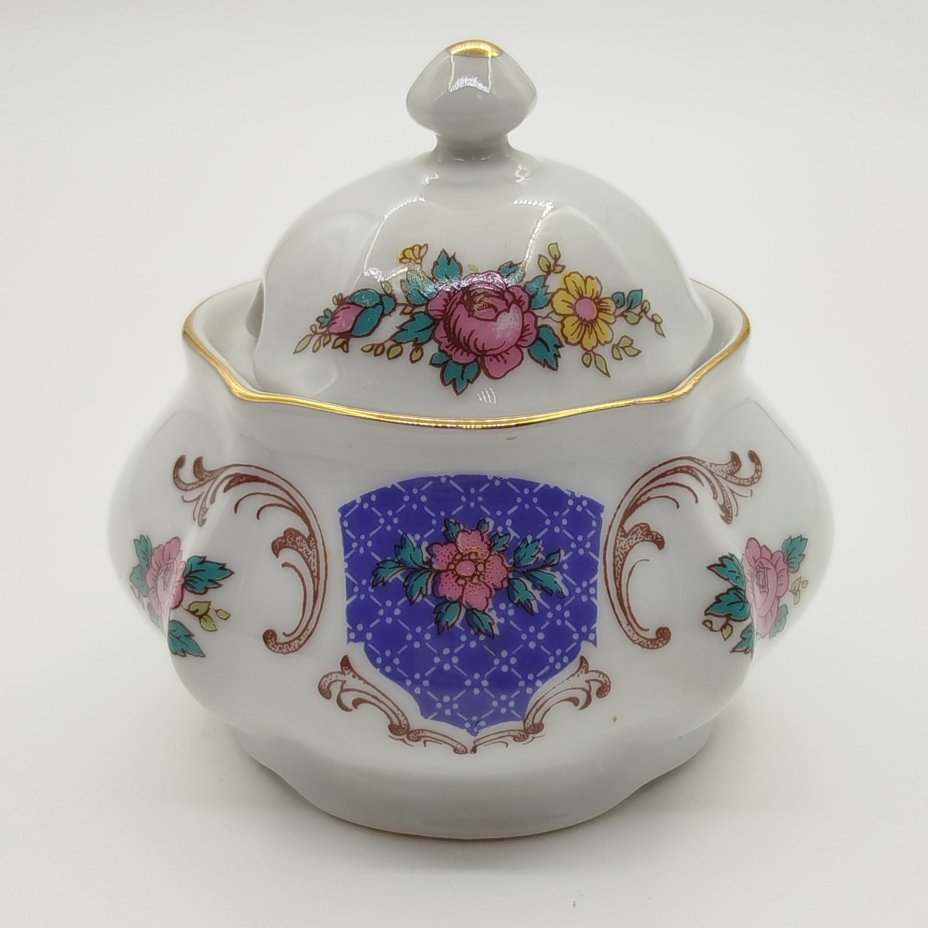 Сахарница с цветочным декором, Bohemia (Neurohlau)