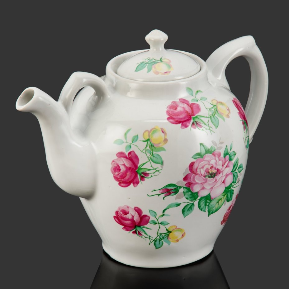 Чайник доливной "55 лет" с флоральным декором