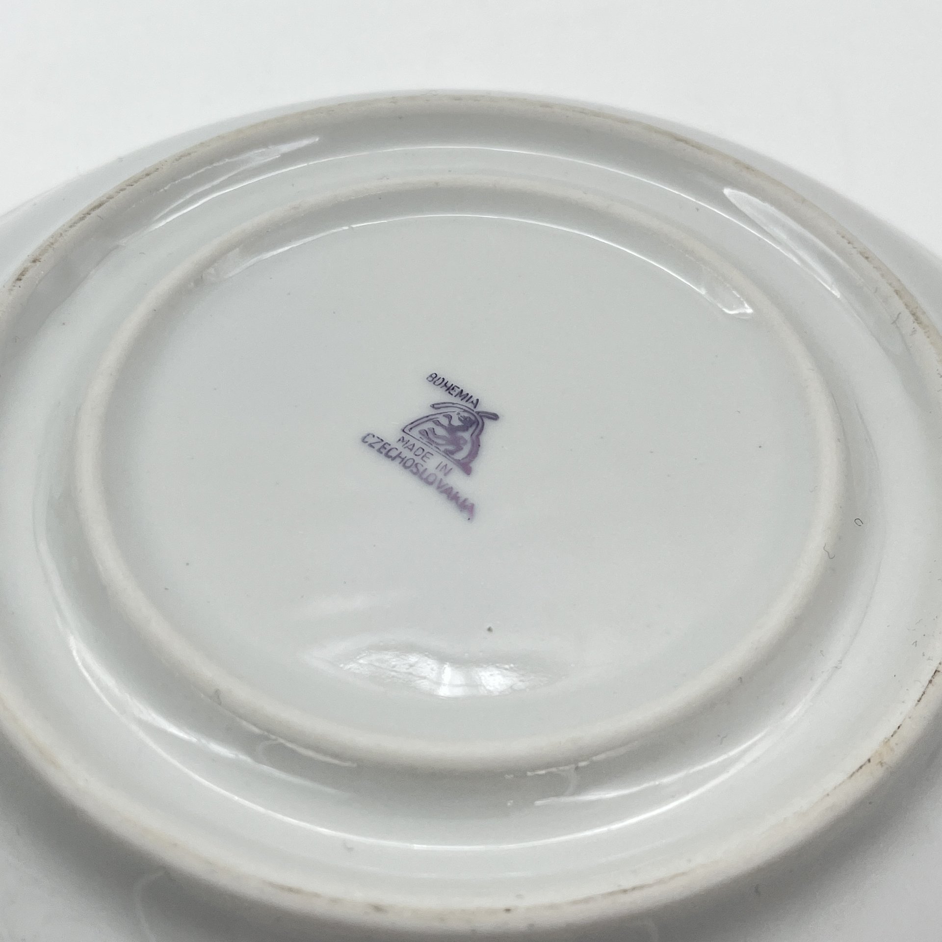 Масленка с цветочным декором, фарфор, деколь, золочение, Bohemia (Neurohlau), Чехословакия, 1970-1990 гг.