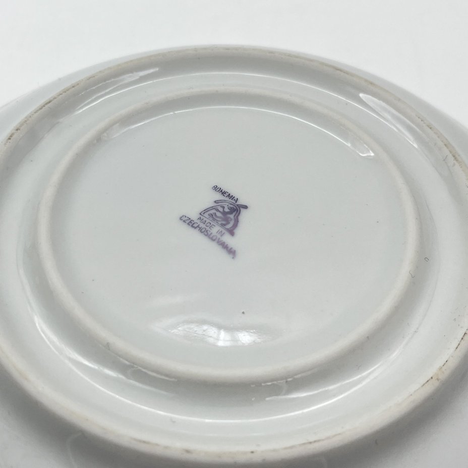 Масленка с цветочным декором, фарфор, деколь, золочение, Bohemia (Neurohlau), Чехословакия, 1970-1990 гг.