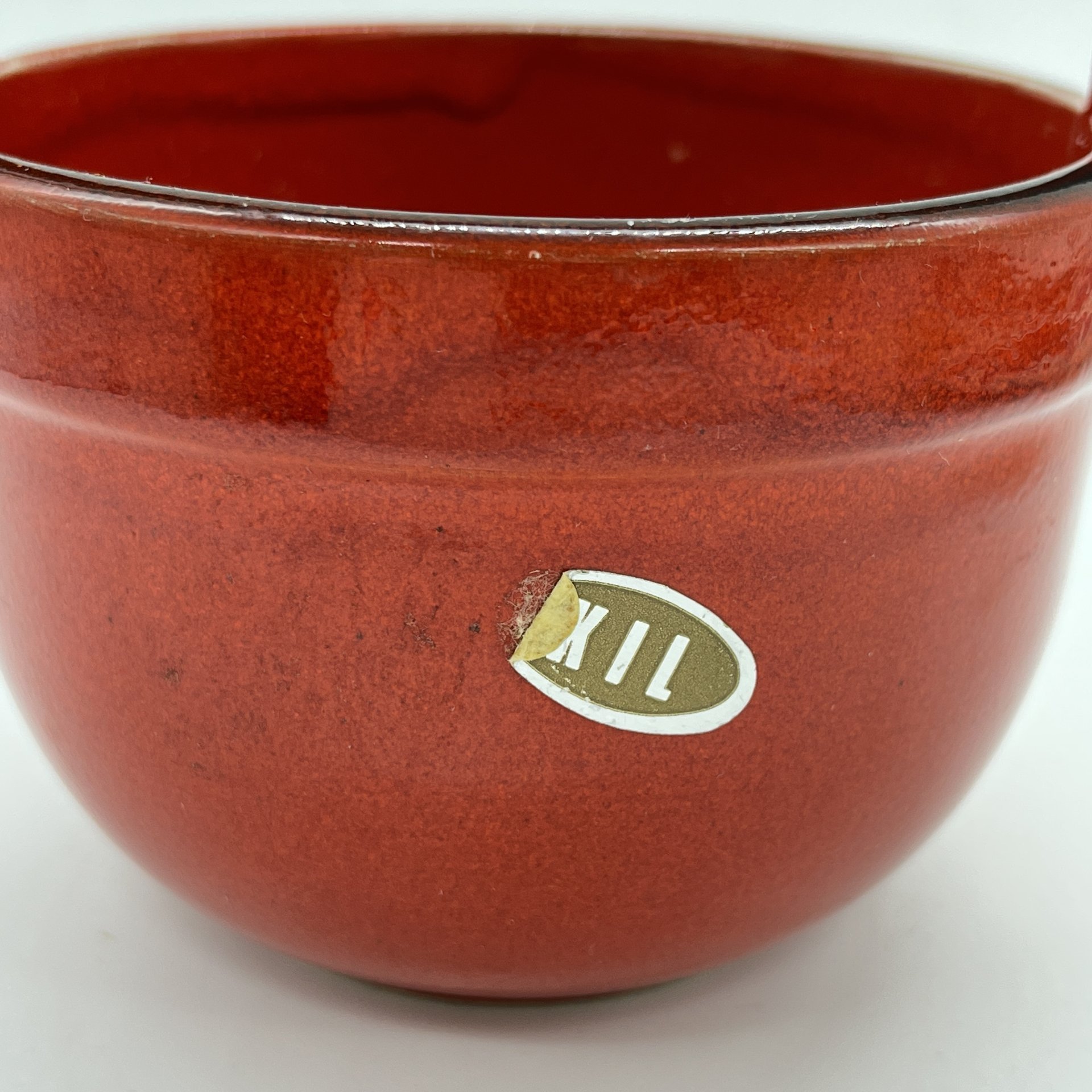 Конфетница-корзинка красного оттенка, Kil, керамика, Югославия, 1970-1980 гг.