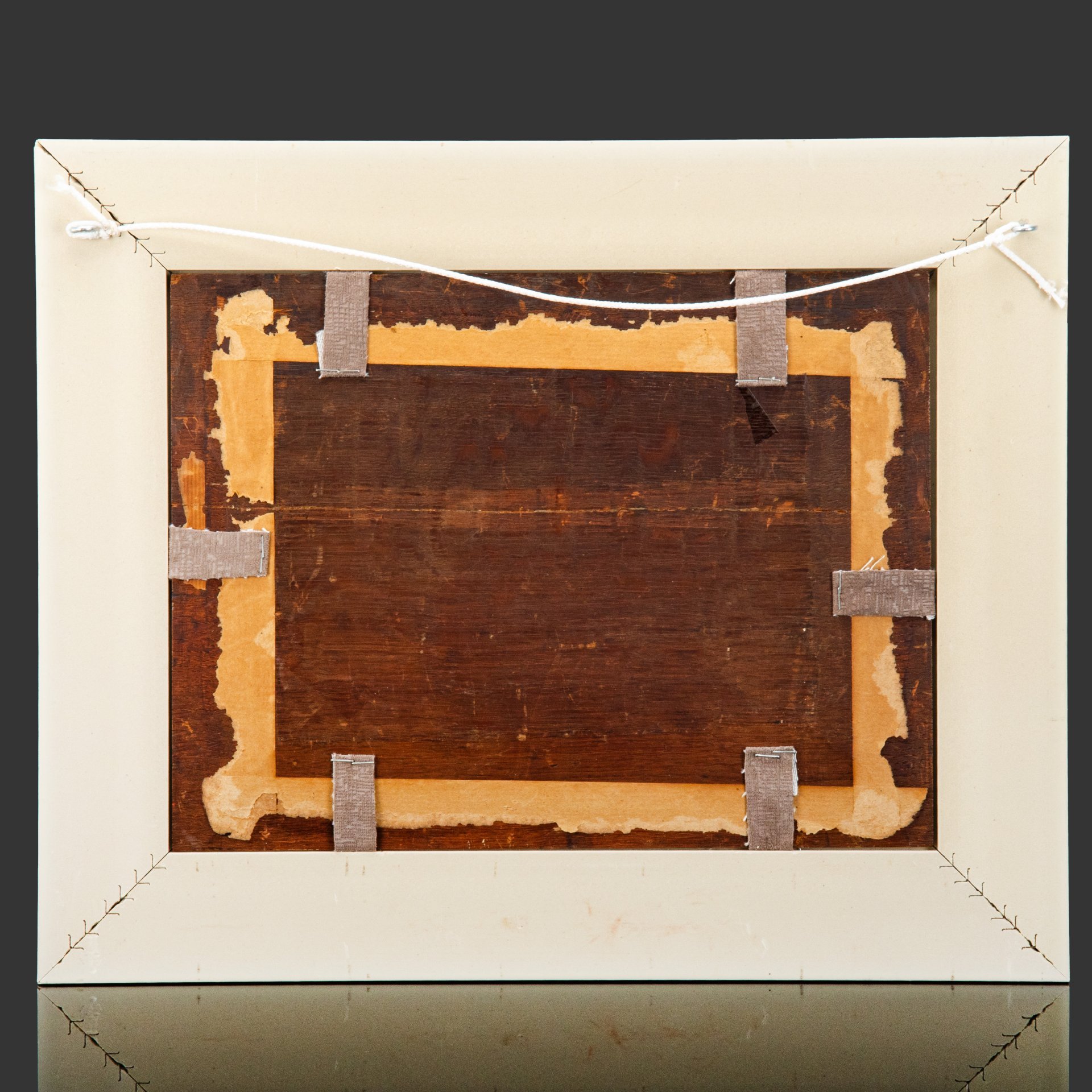 Картина в раме "Карточная игра", выполненная в стиле фламандской школы живописи, неизвестный художник, дерево, масло, композитный материал (рама), Западная Европа, 1880-1910 гг.