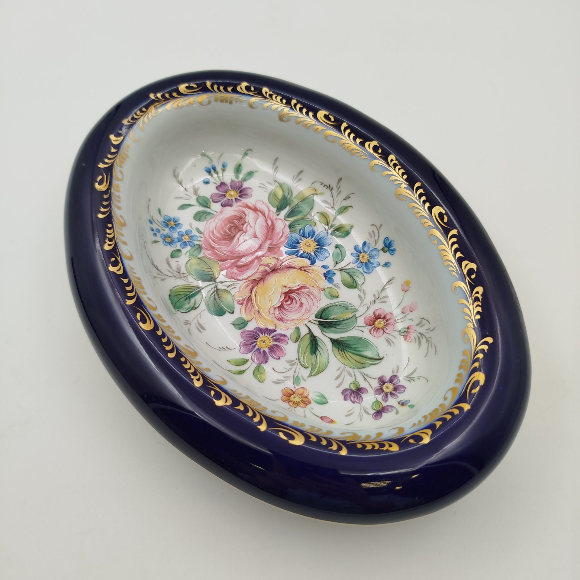 Блюдо сервировочное (конфетница) с цветочным декором, Limoges
