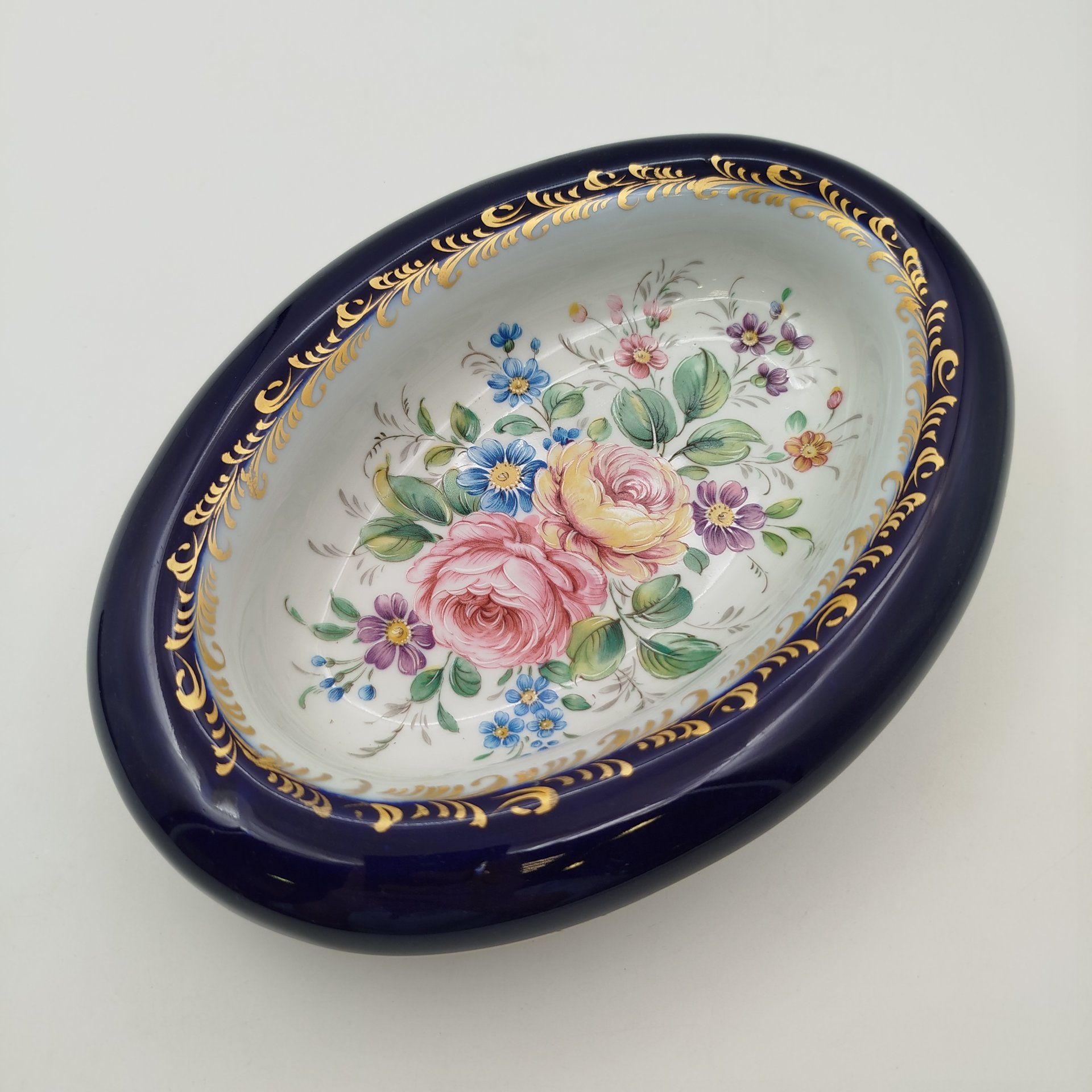 Блюдо сервировочное (конфетница) с цветочным декором, Limoges