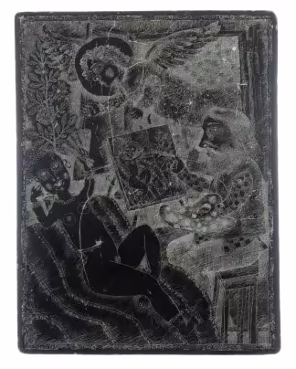 Доска для офорта "Вдохновение", металл, гравировка, крашение, СССР, 1970-1990 гг.