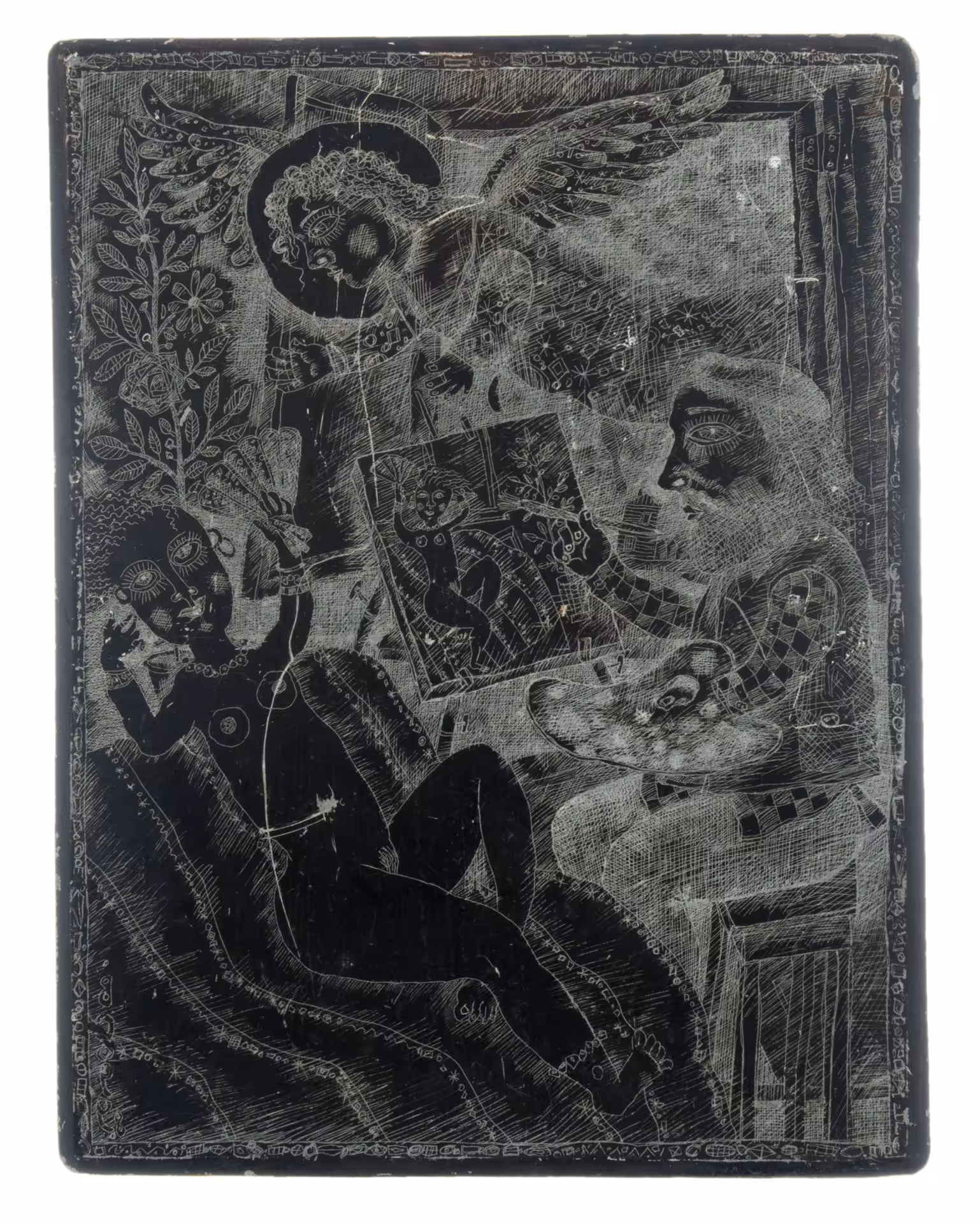 Доска для офорта "Вдохновение", металл, гравировка, крашение, СССР, 1970-1990 гг.
