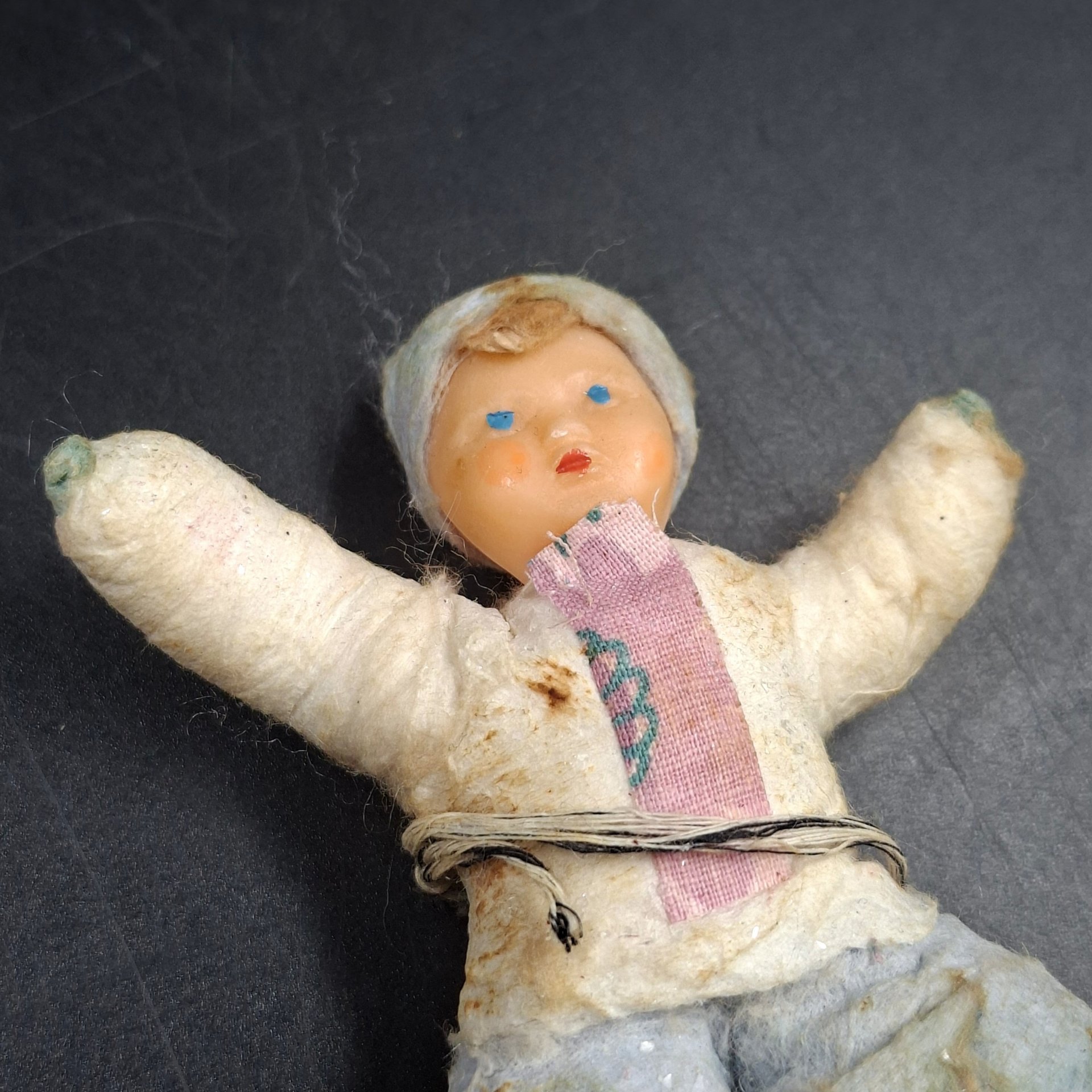 Игрушка ёлочная "Казачок", вата, пластик, роспись, клейстер, СССР, 1960-1980 гг.